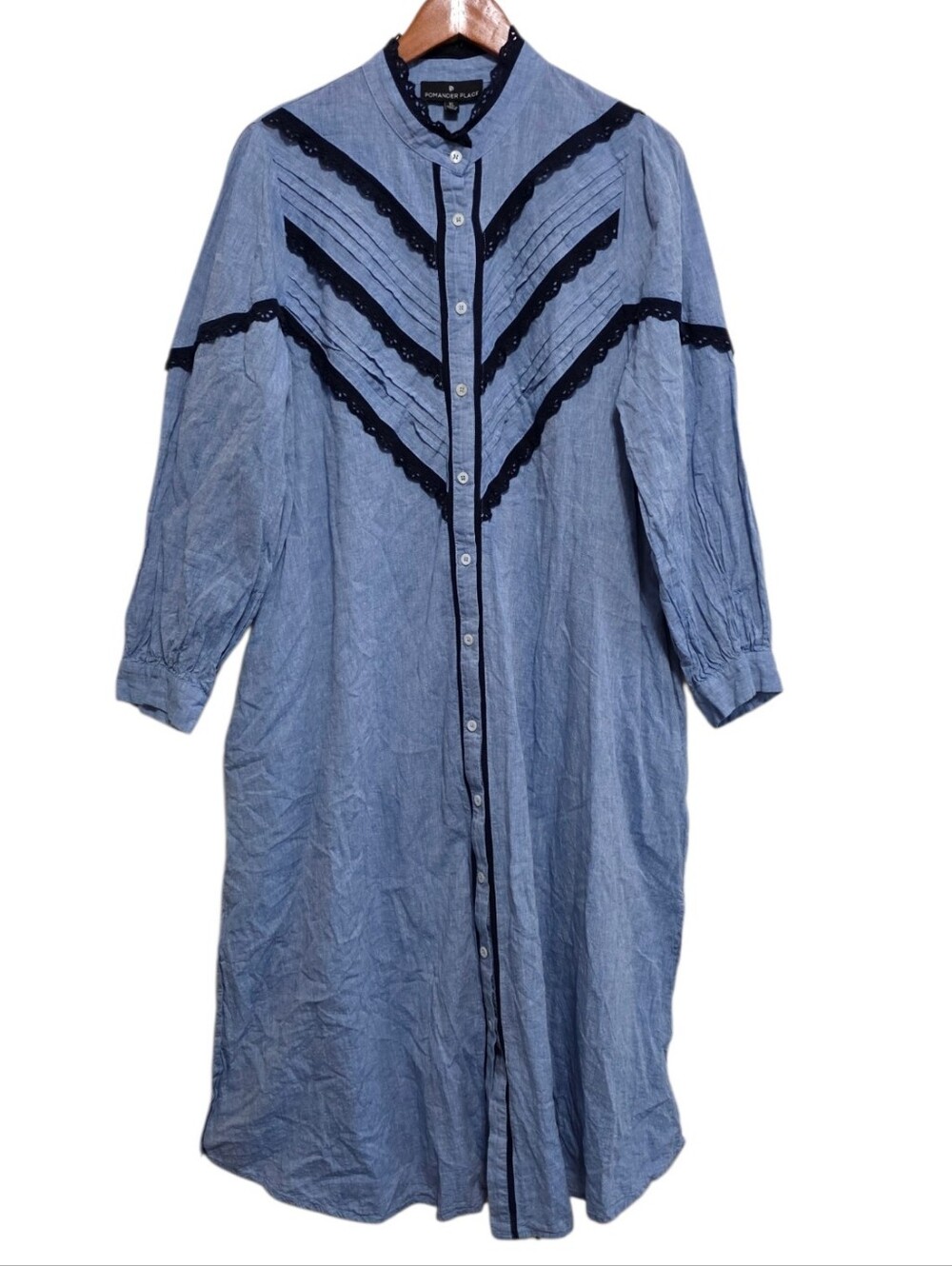 Pomander Place Jolene Dress in Chambray Size XL - Picture 2 of 4